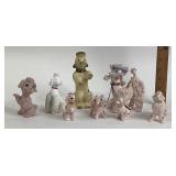 Porcelain and Ceramic Poodle Figurines