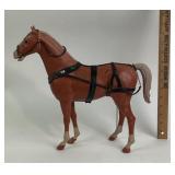 Marx Plastic Harness Horse Figurine with Black Tac