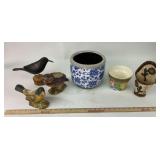 Ceramic Planters, Bird Figurines, Wall Pocket