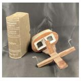 Antique stereo viewer and set of Keystone stereo
