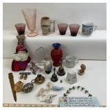 Viking Crystal Prayer Hands, Frankoma Head Cup, Ch