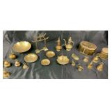 Brass Decorative Objects, Bells, Pitchers, Boxes