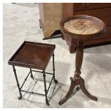 2 wood plant stands