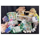 Cabbage Patch Kids Dolls With Crib, Clothing And A
