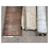 3 rolls vinyl flooring wood, tile pattern