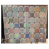 Patchwork Quilt with Triangle Pattern Blocks