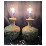 Haeger Pottery Ceramic Table Lamps, 3-Way Switch