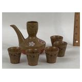 MCM Japanese Otagiri Stoneware Sake Set