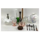 Glassware, Flatware, Painted Brass Vase, Polish Wo