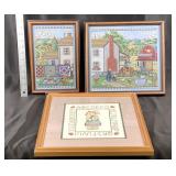 Cross Stitch Samplers, Set of Three