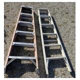 Two 6-foot ladders, Werner fiberglass, aluminum