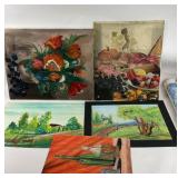 Media and Painting Art Lot, 6 Pieces