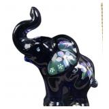 Fenton Lenox Plum Glass Elephant Signed Jackson