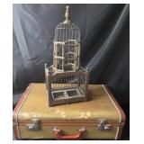 Ornate Wooden Birdcage With Travel Case