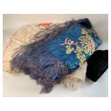 Marshall Field Hat, Chenille Blanket, Silk Shawl