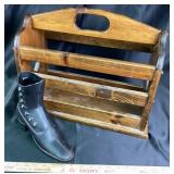 Cast Iron Boot and Newspaper Rack