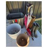 Ogio Golf Bag, Rubber Boots, Planters, Umbrellas