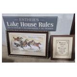 Wild Horses Framed Cross Stitch Artwork 21 in. X