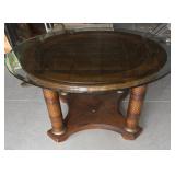 Wood And Glass Round Coffee Table