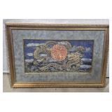 Painted Dragon Artwork Displayed In An Ornate