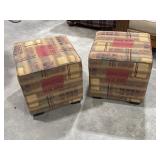 2 upholstered ottomans