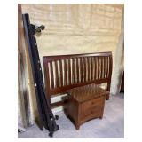 Queen headboard, frame, 2-drawer nightstand,