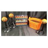 Vintage Halloween Decorations: 3 Blow Mold Pumpkin