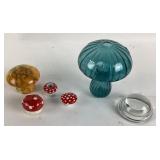 Glass and Resin Mushroom Figures