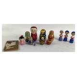Painted Nesting Dolls and Ledger Book Group