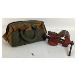 Scout Bench Vise with Canvas Tool Bag