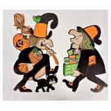 (2) vintage Halloween paper cutouts decorations