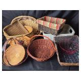 Woven Baskets With Handles And Decorative Liners