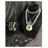 Bead, Seashell& Silver Tone Turtle Necklaces &