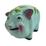 Ceramic Piggy Bank with Floral Motif