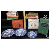 Churchill Serving Bowl, Japan Saucers, Dickens Boo