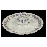 Mid Century Divided Porcelain Relish Dish with Lid