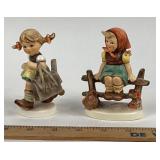 Goebel Hummel Figurines Girl with Bag, Girl on Fen