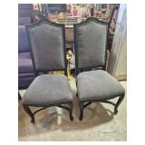 Black Camel Back With Grey Upholstered Seat &