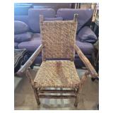 Hickory Arm Chair With Woven Seat & Back