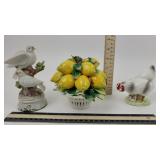 Italian Majolica Lemon Topiary, Enesco Hen