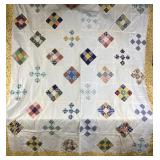 Patchwork Quilt Top With Yellow Floral Border