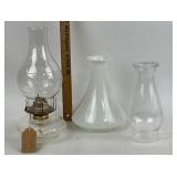 Glass Oil Lamp With Two Extra Chimneys