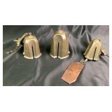 Vintage MCM Cast Bronze 3 Bell Wind Chime