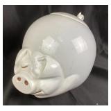 VTG McCoy Pottery White Quigley Sleepy Smiling Pig