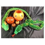 2 Life-size Plush Snakes Halloween Blow Mold