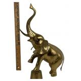 Brass Elephant Figurine with Raised Trunk