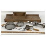 Wood Slicer, Sieves, Egg Beater Kitchen Tools