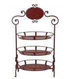 Heavy Red Three-Tier Metal Display Stand