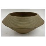 Ribbed Stoneware Bowl with Flared Sides