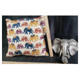 Silver Metallic Elephant Head Wall Sculpture Decor